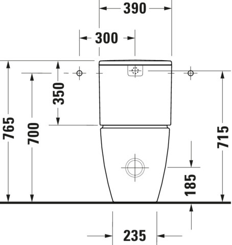 DU Stand WC für Kombination ME by Starck 650mm, weiß, Tiefspüler, rimmless, WG