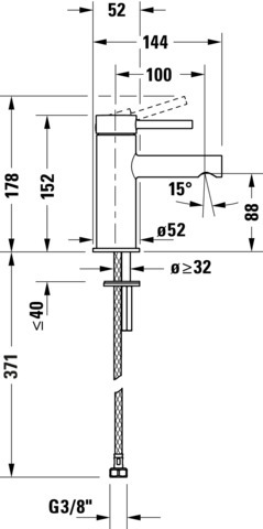 Duravit Circle Einhebel Waschtischmischer S ohne Zugstange, Chrom HG