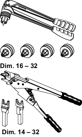 TECEflex Handwerkzeugset/Koffer Dim. 16-32, RAZ-V und HPW-L