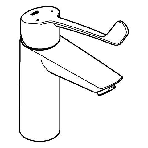 GROHE EH-WT-Batterie Eurosmart 23983_3 M-Size langer Hebel PO-Ablaugrt. chrom