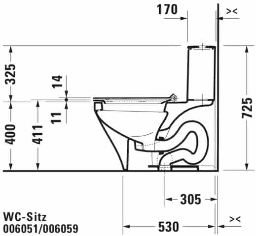 DU WC-Sitz DuraStyle ohne SoftClose Scharniere edelstahl, lang, weiß