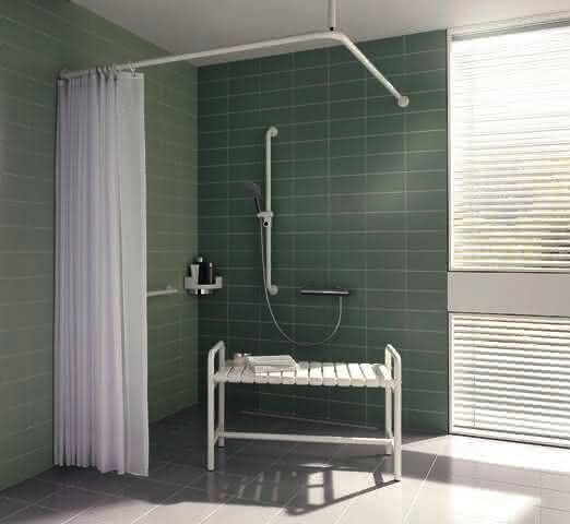 HEWI Eckablage Wandmontage, Halter chrom felsgrau