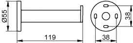 KEUCO Ersatzrollh. Plan 14963, silber-eloxiert