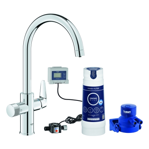 GROHE Starter Kit GROHE Blue Pure BauCurve 30581 C-Auslauf S-Filter chrom