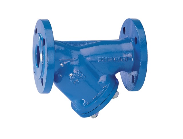 Resideo Schmutzfänger FY71P mit Flansch, Stahlguss, blau, B, DN 100