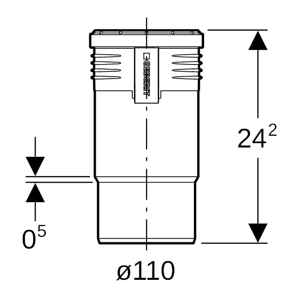 Geberit Silent-PP Langmuffe d110
