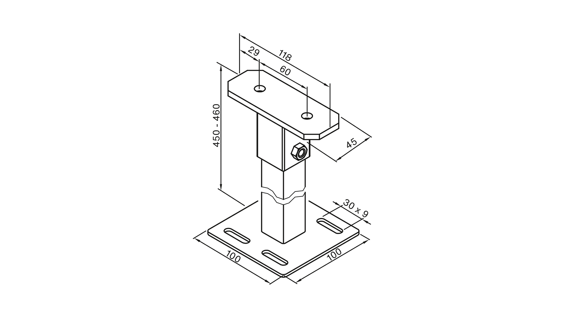 Zehnder Zubehör Fußkonsole FMORV 45-S3, Sonder-Lack