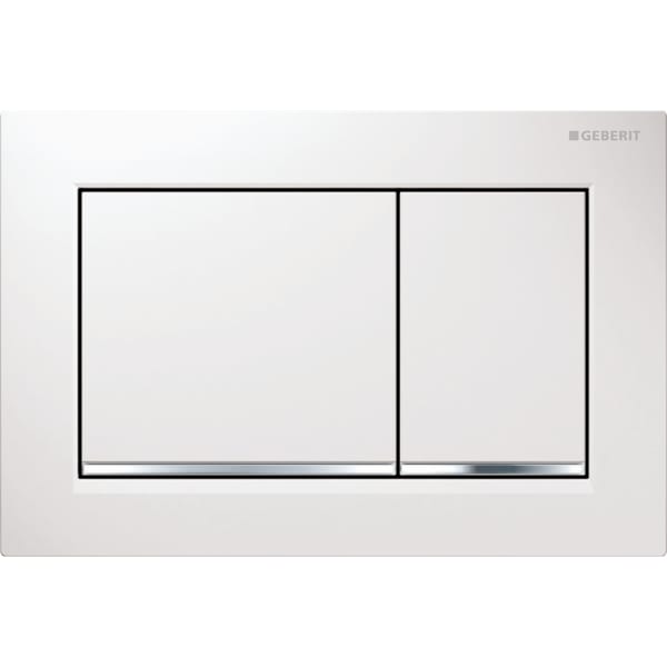 Geberit Omega30 BetPl., für 2-Mengen-Sp. weiß / hochglanz verchromt