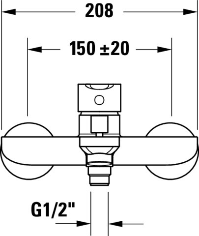 DU D-Code 2.0 Einh.-Wannenmischer Aufp. Keramikmischsystem, Chrom HG