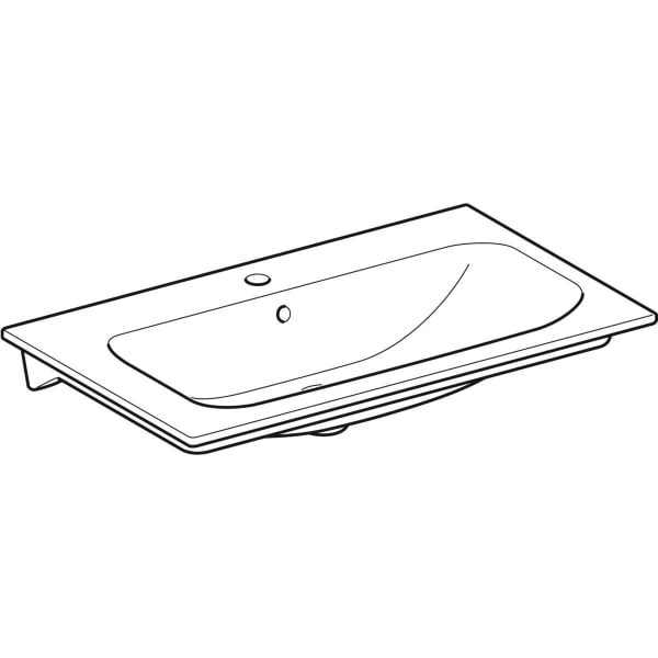 Geberit Renova Plan Möbelwaschtisch, 80x48cm m. Hl., m. Ül., weiß, KeraTect