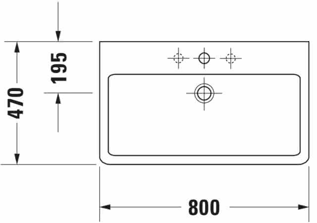 DU Waschtisch Vero 800 mm mit ÜL, mit HLB, 1 HL, weiß