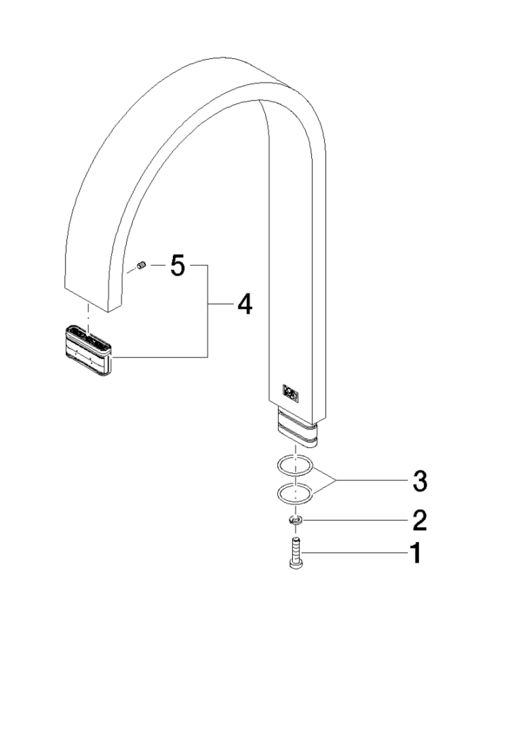 DO Auslauf ERSATZTEILE 90282215800 165 x 35 x 11 x 269 mm Platin gebürstet