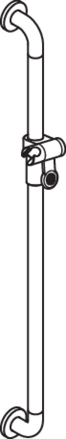 HEWI Brausehalterstange Ser 477, AM:1100mm, m. 35521 rubinrot