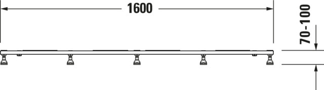 DU Fußgestell für Duschwanne Tempano 1600x1000mm