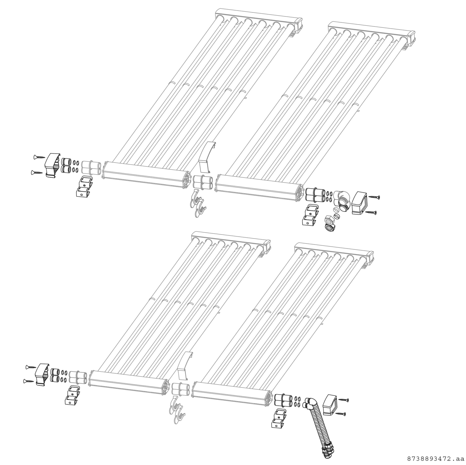 BOSCH Zubehör Solartechnik FS 122 Flachdach-Anschluss-Set für VK 120-2