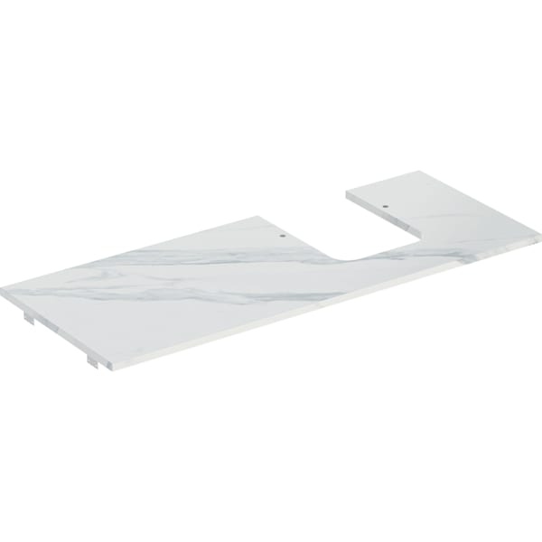Geberit ONE WT-Pl. Aus re für AWT Schalenform 120x2x47cm, Marmoroptik weiss matt