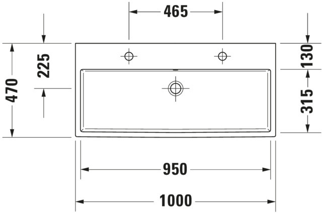 DU Waschtisch Vero Air 1000 mm o.ÜL,m.HLB,2 HL,1 Becken,geschl.,weiß,WG