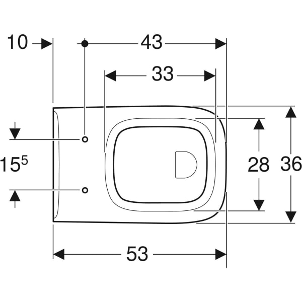 Geberit Renova Plan Wand-WC Flachspüler weiß, KeraTect