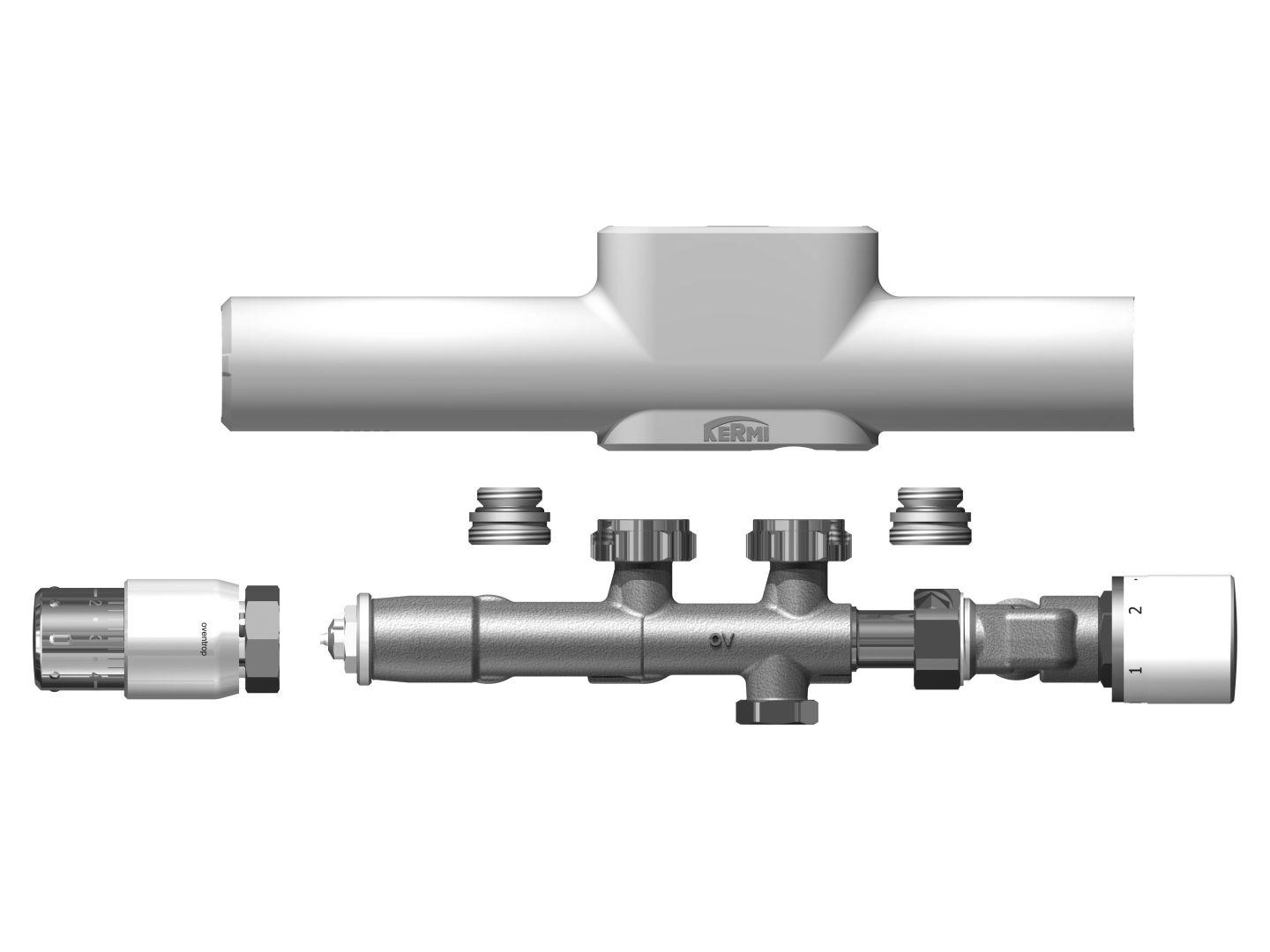 x-link plus Anschlussgarnitur für FBH RAL 9016 SG Kermi für Zweirohrsytem