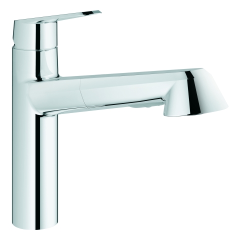 GROHE EH-SPT-Batterie Eurodisc C 32257_2 flacher Auslauf Spülbrause auszb. chrom