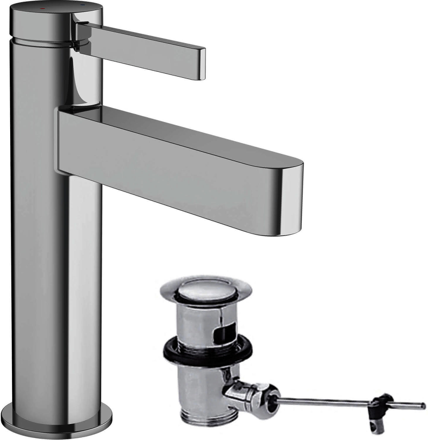 Hansgrohe Waschtischmischer 110 Finoris mit Zugstangen-Ablaufgarnitur chrom