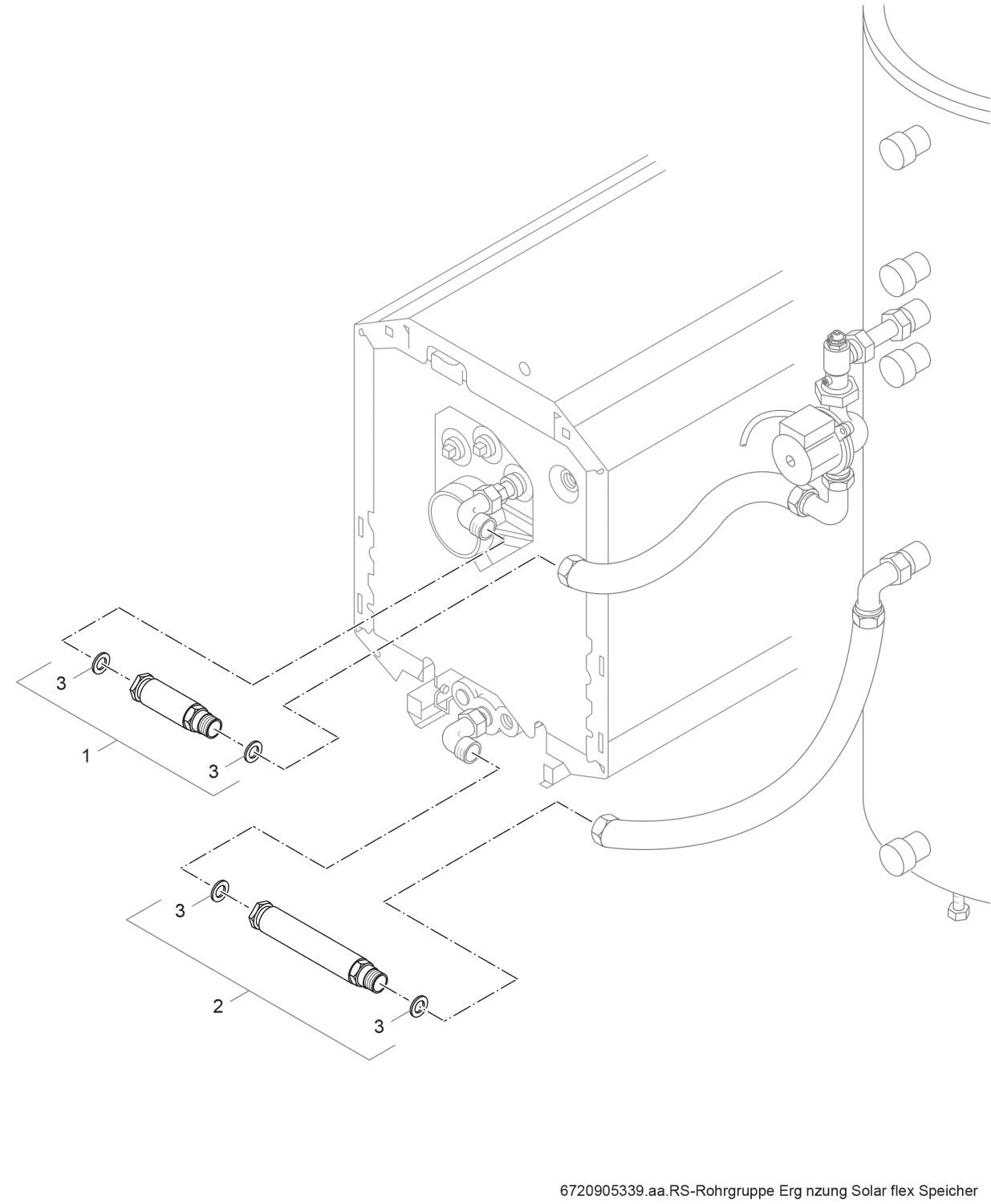 BOSCH Installationszub. Ergänzungskit 1 Montage links bis 400 L Speichervolumen