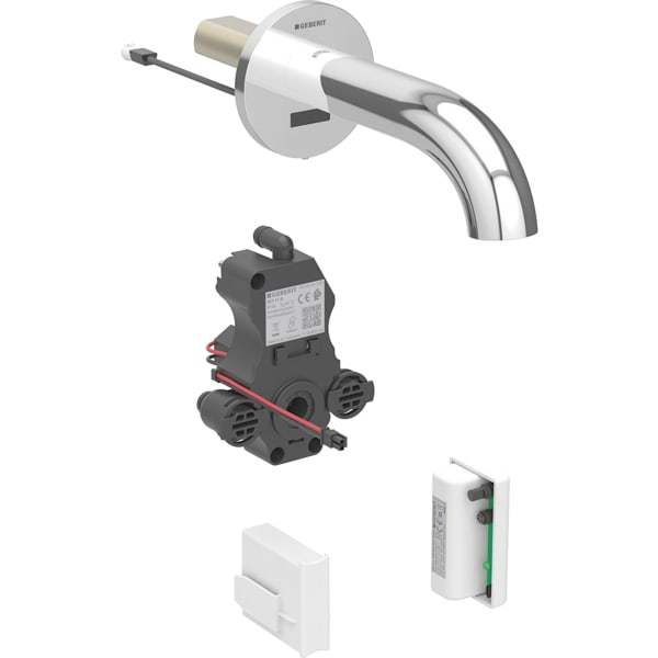 Geberit Piave WT-Arm., Wandmontage, Generator für UP-Funkt.Box, m.Misch.,L:22cm, chrg