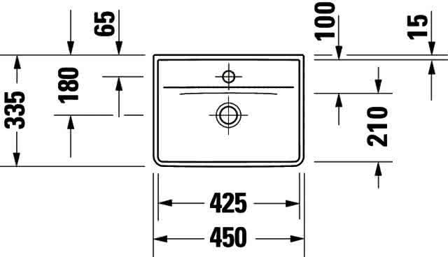 DU HWB D-Neo 450mm, weiß o.ÜL,m.HLB,1HL,Unterseite glasiert