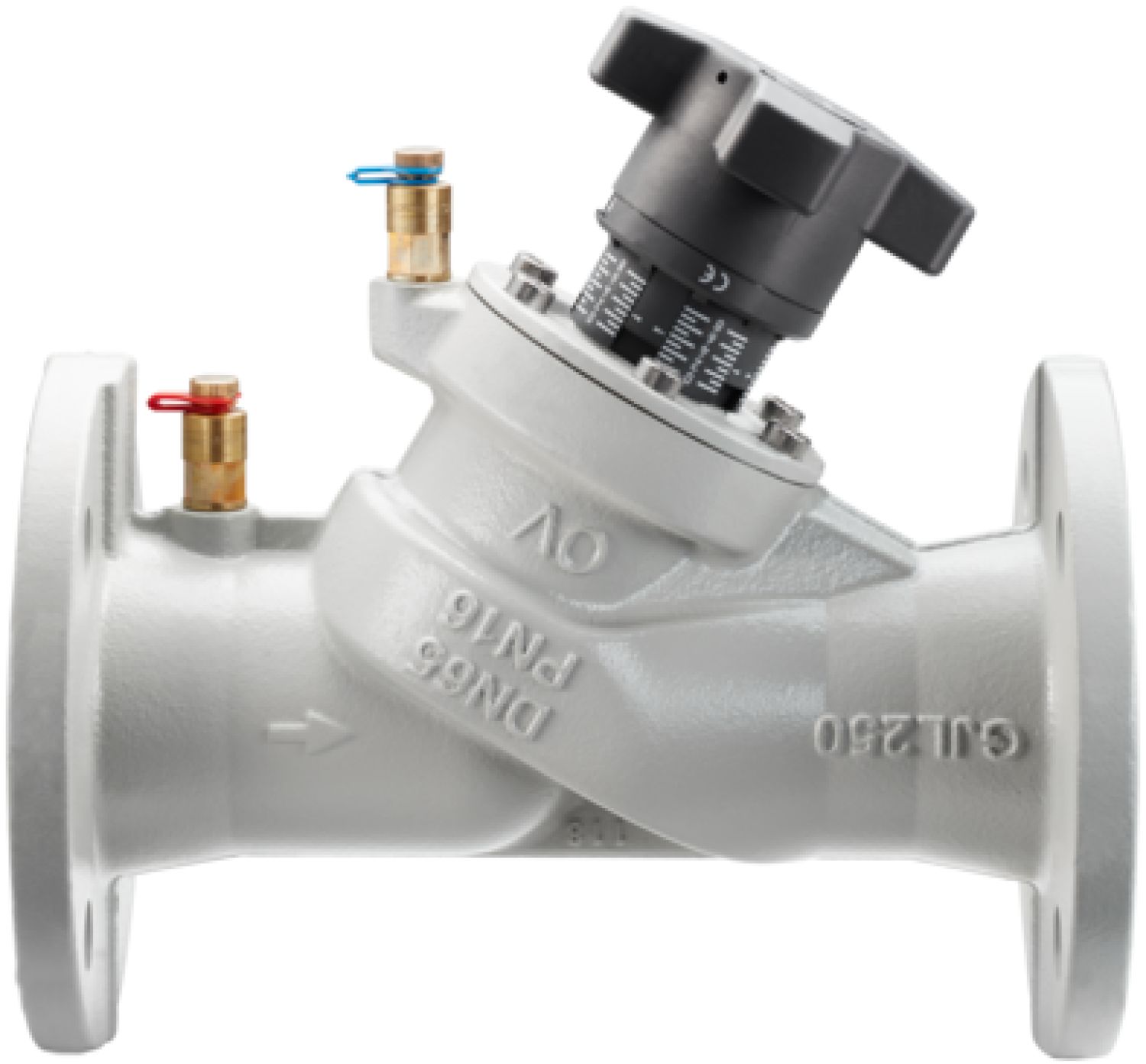 OVENTROP-Strangreg.Vent.Hydrocontrol VFC DN80, PN6, Flansch/DIN, 2 Meßvent., GG25
