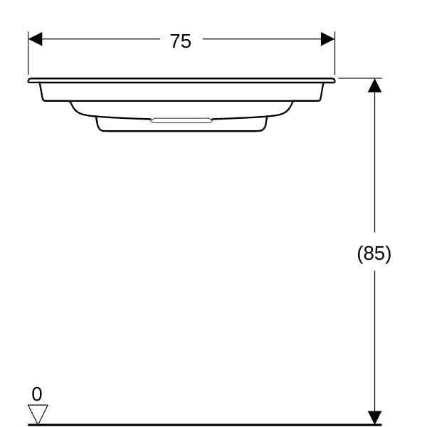 Geberit ONE MWT, 75x40cm, CleanDrain v.Ausld. o.Hl., Ül. verd., weiß Tect/weiß glzd