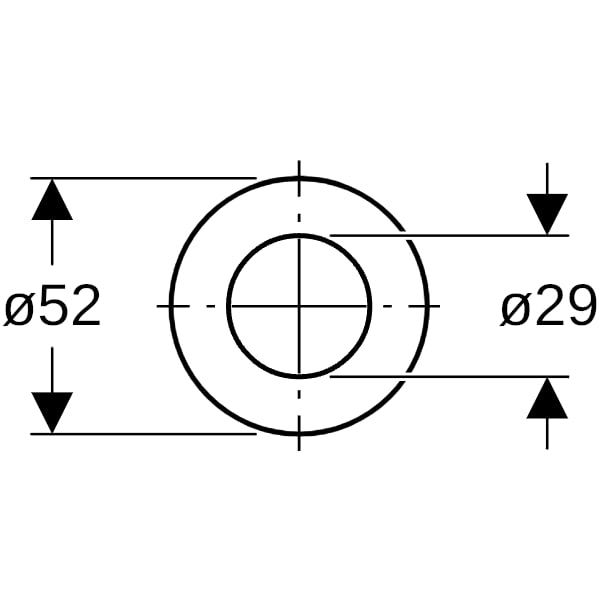 Geberit Typ 212 Flachdichtung für Spülventil für UP-Kasten, d52,5 x di 29,1 x 2,8 mm