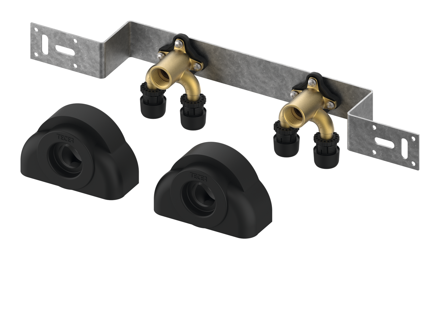 TECElogo-Ax Montageeinheit 150 mm mit U-Doppelwandsch. Dim.16xRp1/2",Si-Bronze
