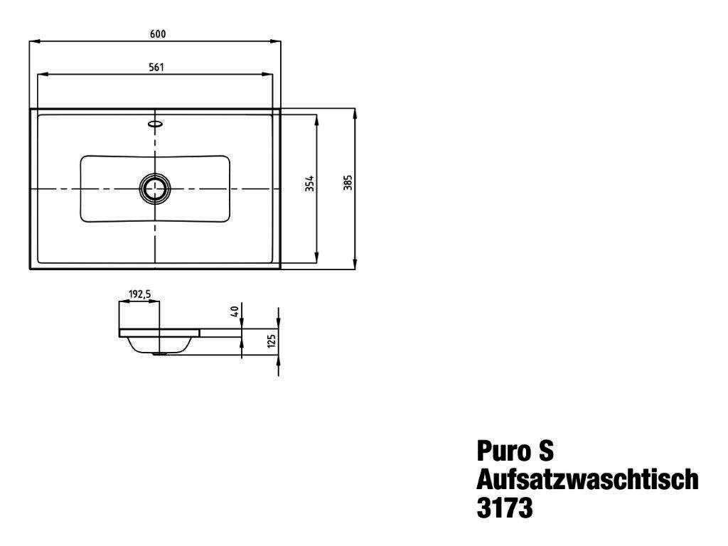 KA WB PURO S Mod.3173,600x385mm,alpwe, PEFF,AD,mÜL,alpwe