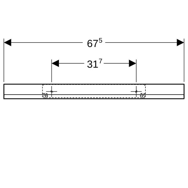 Geberit Wandablage 67,5x5,5x13cm sandgrau matt
