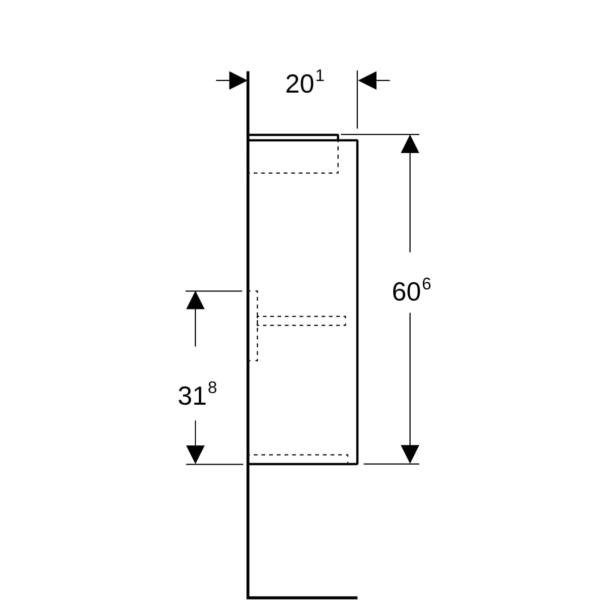 Geberit Renova Compact US für HWB, mit 1 Tür 41,2x60,5x20,1cm, sandgrau/l. seidenmatt