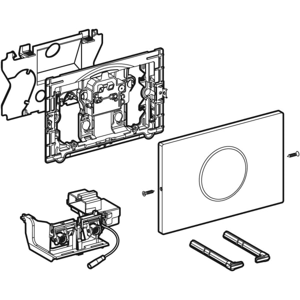 Geberit Sigma10 WC-Strg. rund, elek.Sp., Netz autom/bl, verschr., schw glzd/schw matt