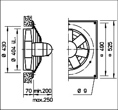 Helios HQD 400/6 Axialventilator 3-PH, Regelbar