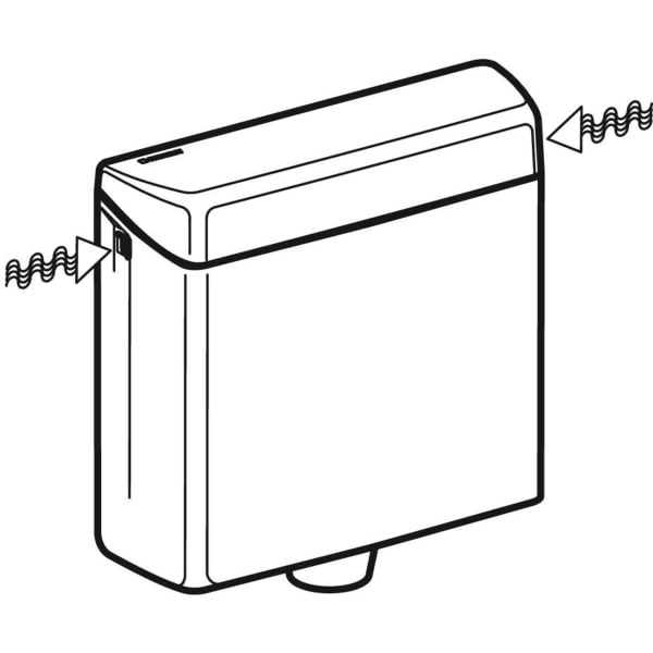 Geberit AP123 AP-Spülkasten,1-Mengen-Sp. hochh. WA li/re, für Fernaus. weiß-alpin