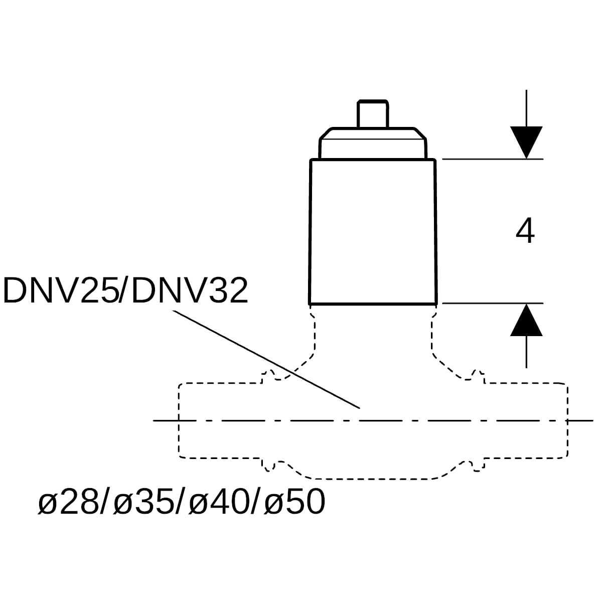 Geberit Verlängerungsset zu Kugelhahn DN 25-32