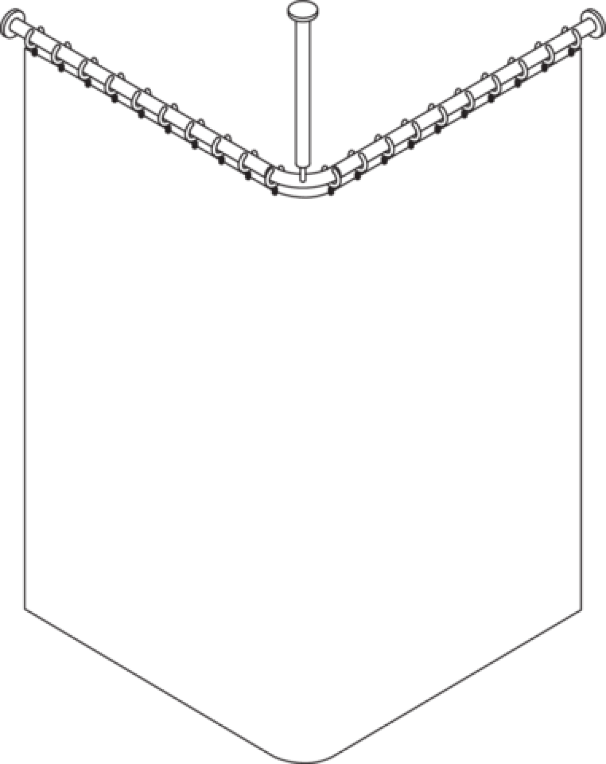 HEWI VH-Stange Ser 801,A1/2:983,kürzb., Deckenabh. A:500, DUVO Poly. signalweiß