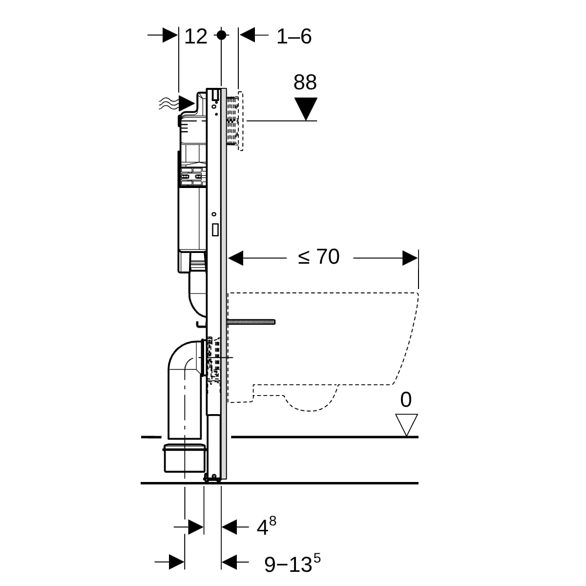 Geberit Duofix Element f. Kinder WWC, 97cm mit Sigma UP-SPK 12cm