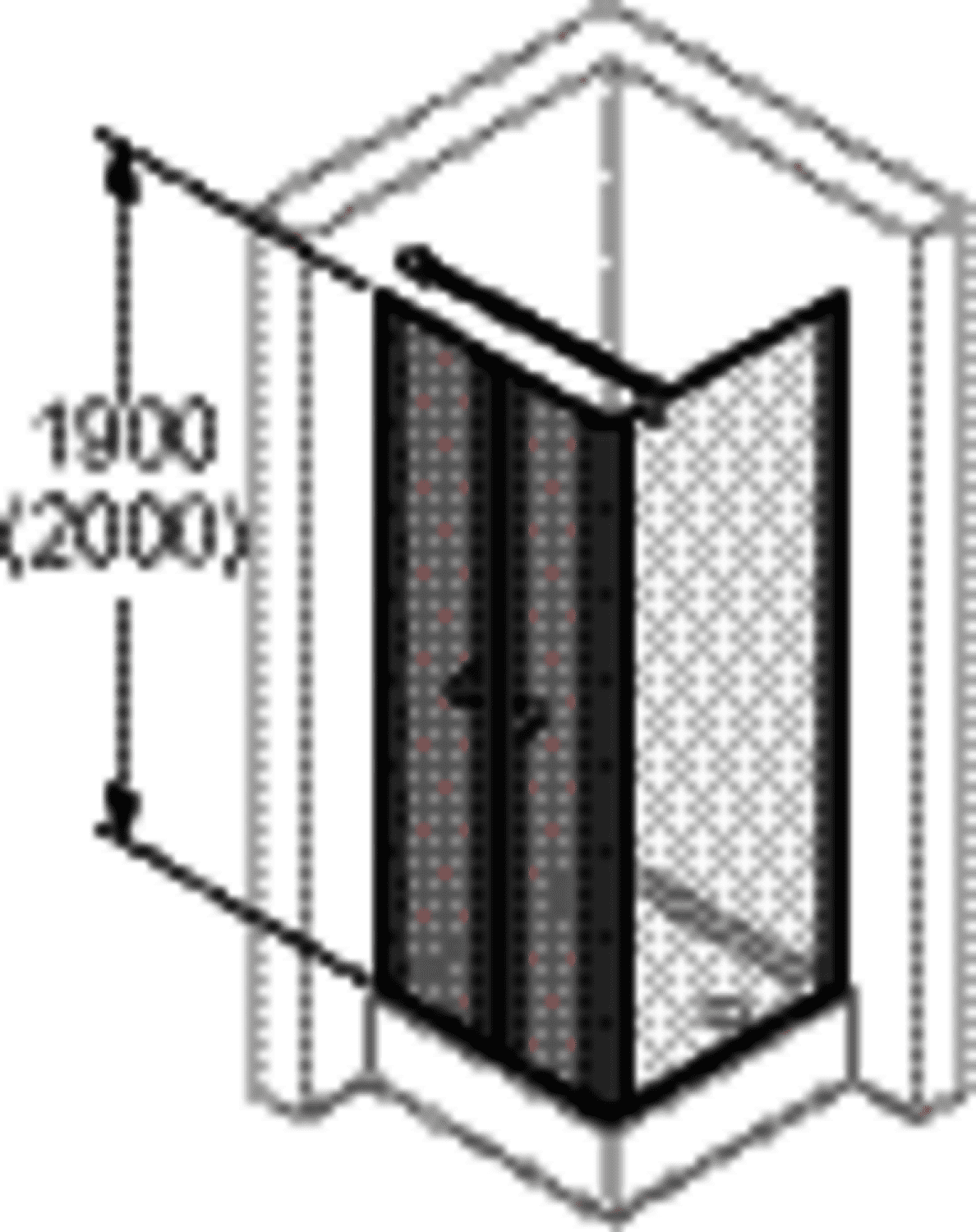 Hüppe DA 501 Design pure 4-Eck PTS 100 H:2000 silber matt klar Anti-Plaque