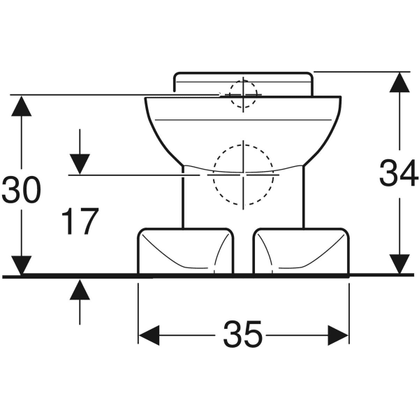 Geberit Bambini Stand-WC Tiefspüler f.Kinder Löwentatzendesign, für WC-Sitz, weiß