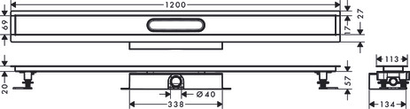 Hansgrohe Komplettset uBox universal für flache Installat.1200mm für DR FS