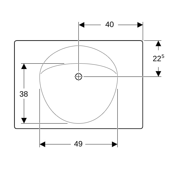 Geberit Preciosa Waschtisch mit Ablagefläche 80x55cm, o. Hl., m. Ül., weiß, KeraTect