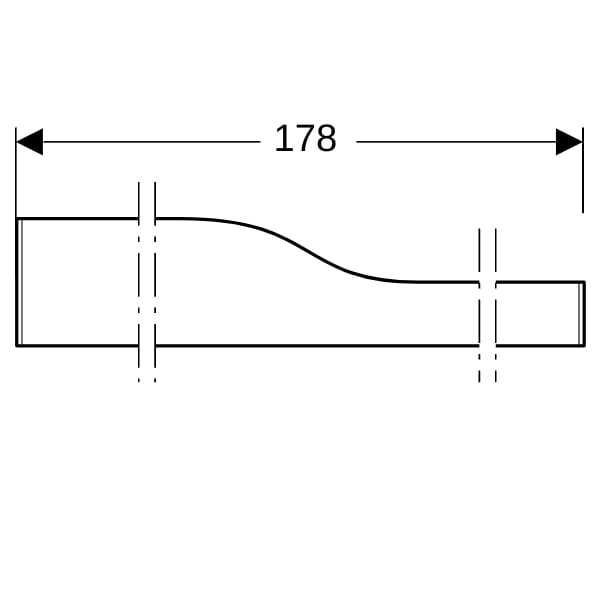 Geberit Bambini Dekorblende, Front für 4 WT-Arm., tieferes Becken re, weiß