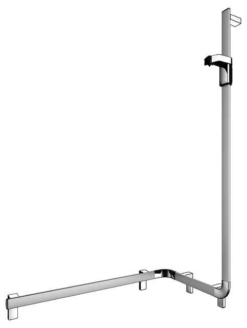 KEUCO Duschhandlauf AXESS 35008, m.Br.stg. r. 850/531/1301mm si.-elox.