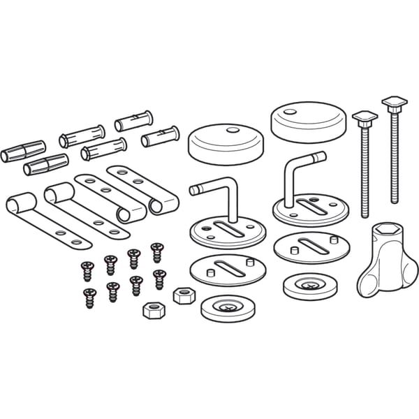 Geberit Set Scharniere für WC-Sitz Romantik, Edelstahl