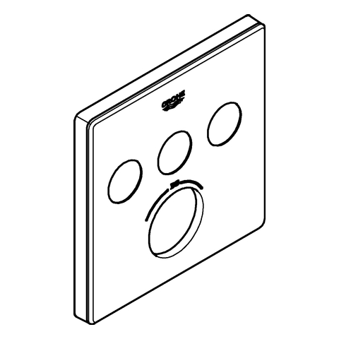 GROHE Rosette 49043 für SmartControl UP-THM eckig mit 3 ASV moon white