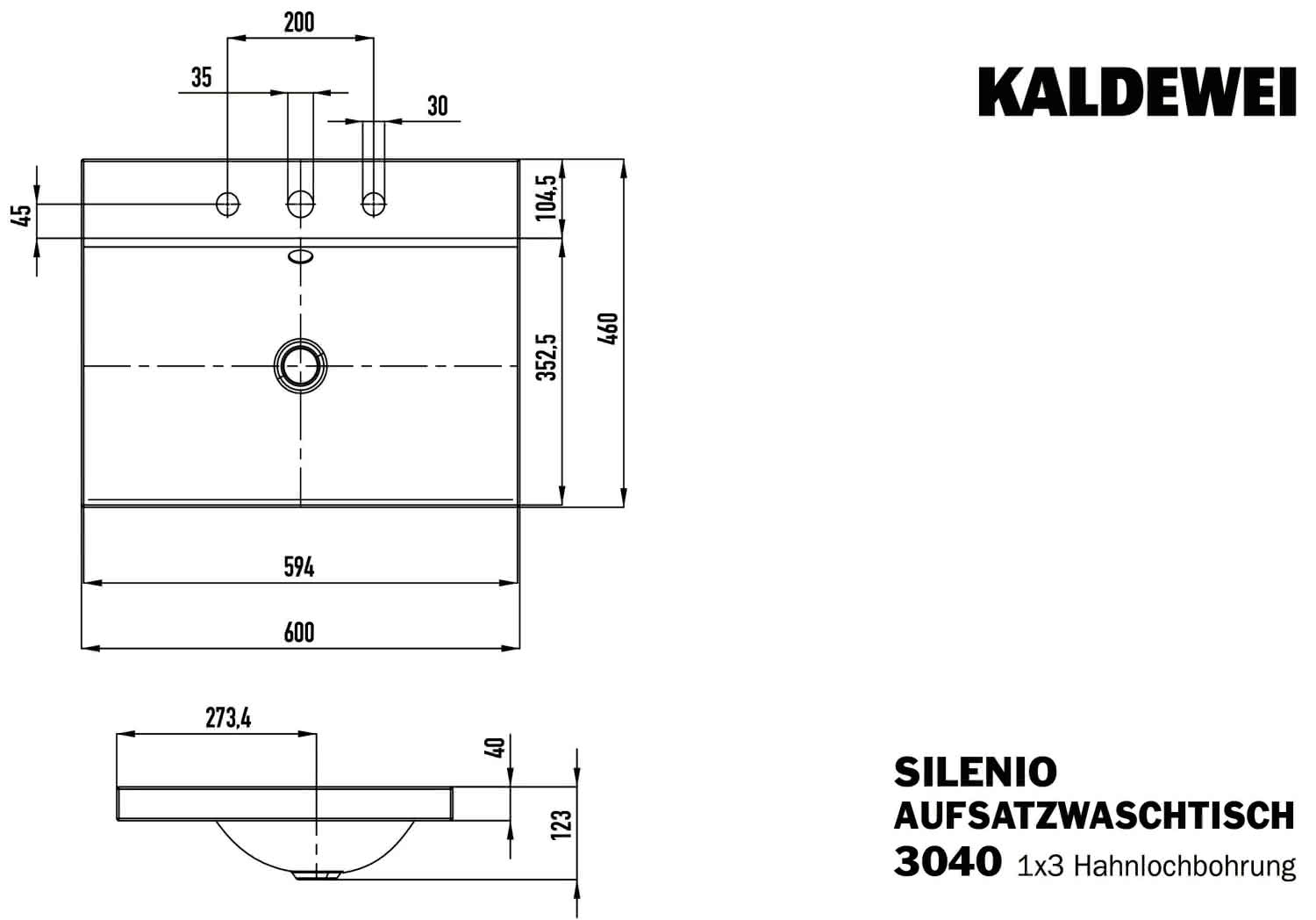 KA WB SILENIO Mod.3040,600x460mm,alpwe, PEFF,AD,m. 3HL,mÜL,chr